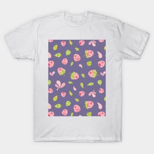 Raspberry Boom Seamless Surface Pattern Design T-Shirt